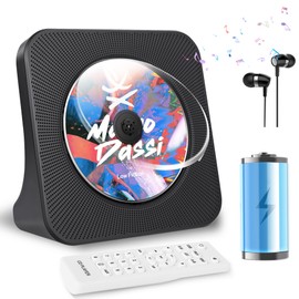 TODANGAI CD Player Portable with 4000mAh Rechargeable Battery, Bluetooth CD Player with Speakers for Home/Car, Radio CD Players with Remote Control/AUX Headphone Jack/USB Input