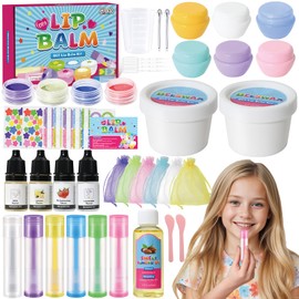 GZDUCK DIY Lip Balm Making Kit- 42Pcs Lip Balm Making Set for Girls, Make Your Own Lip Gloss, Lip Gloss Making Set with Multi-Flavor Multicolored DIY Makeup Set Gifts for Women Teens Kids