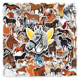 100 Packs Horse Stickers Water Bottles Laptop Phone Motorcycle Computer Guitar Skateboard Hydroflasks Horse Riding Vinyl Sticker Waterproof Aesthetic Trendy Decals for Teens Girls Adults