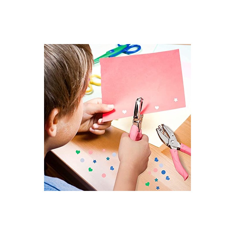 Perforadora de papel de 3 mm con agarre rosa para