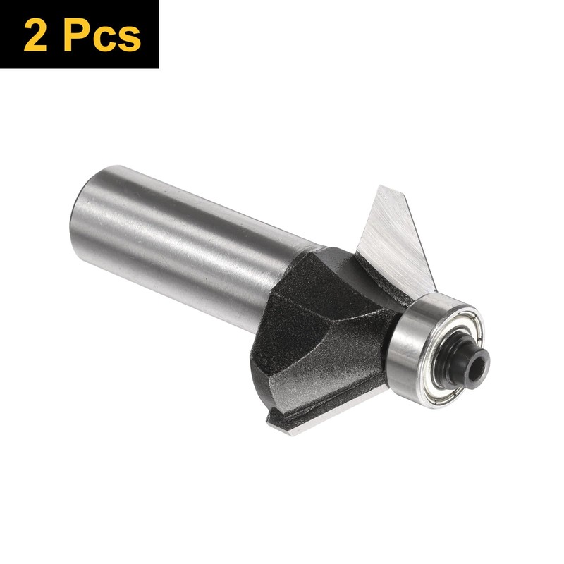 sourcing map 2pcs 45 Degree Chamfer Router Bit 1/2 Inch
