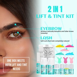 Lash Lift and Tint Kit, Eyelash Perm Kit & Black Brow Lamination Kit, Natural Eyelash Curling Lash Extension Set, Lash Perm Kit Detailed Instruction Achieve(VINE28)