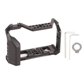 Camera Cage for Fuji XT4, Vlogging Video Camera Rig Stabilizer Aluminum Alloy with Cold Shoe 1/4" and 3/8" Screw Hole