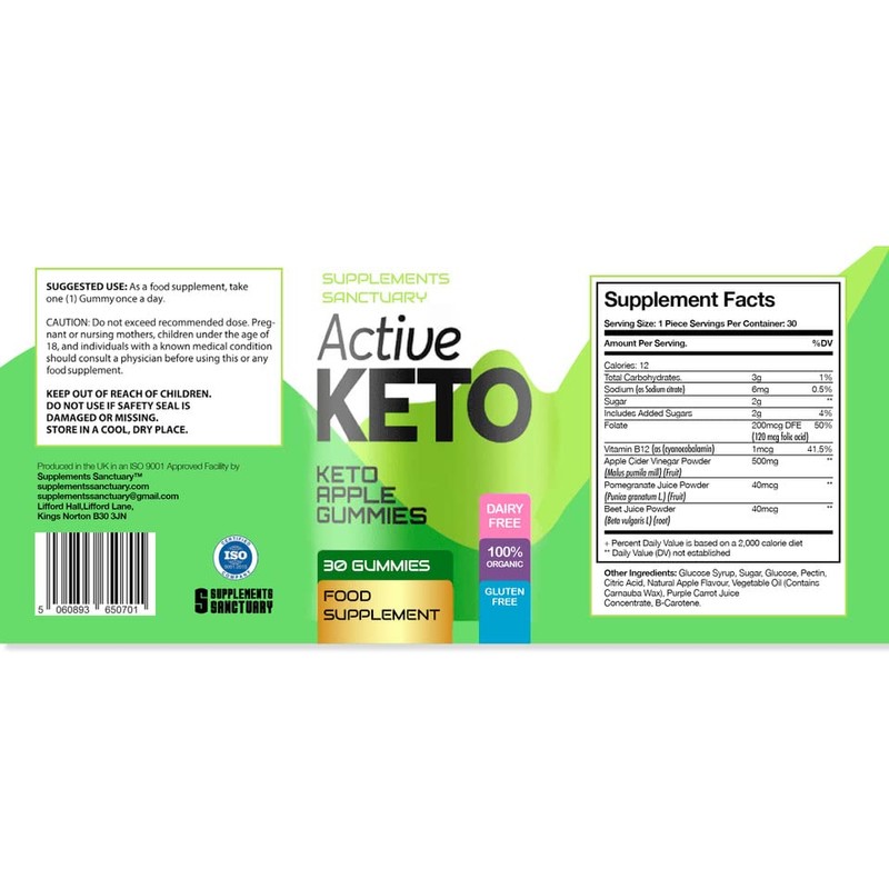 Active Keto Gummies Keto Apple Gummies (30 Gummies) Apple Flavour