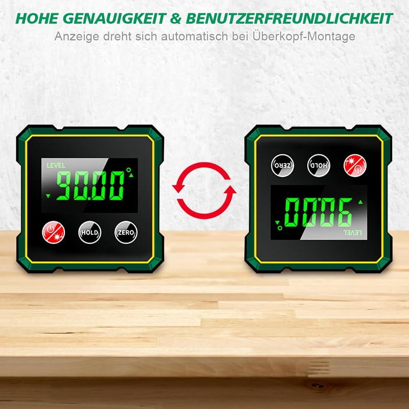 SOARFLY Digital Protractor Inclinometer with LCD Display, IP54 Waterproof, 0.1°
