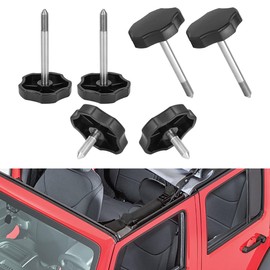 MFC Soft Top Window Frame Knobs Screws Door Surround Knobs Kits with Pin Compatible with for Jeep Wrangler JK 4-Door 2007-2018 6 PCS (2 Short+4 Long)