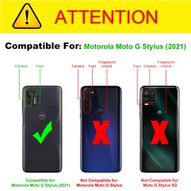 J&D Case Compatible for Moto G Stylus 2021 Case, Heavy Duty Hybrid Rugged Case with (2-Pack) Glass Screen Protector Protective Cover, Not Compatible for Moto G Stylus/G Stylus 5G Black