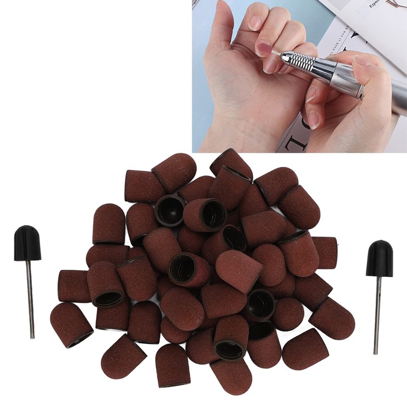 50 Pieces 180# Nail Art Sanding Cap, Nail Drill Polishing