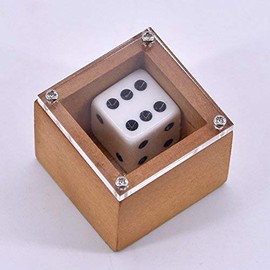 Magic: Dice in the Box, Bizarre Dice Box (Wooden), Non-Rotating, Telepathy, Prophecy Dice, Close Stage Magic Tool, Magic Goods, Instruction Manual Included