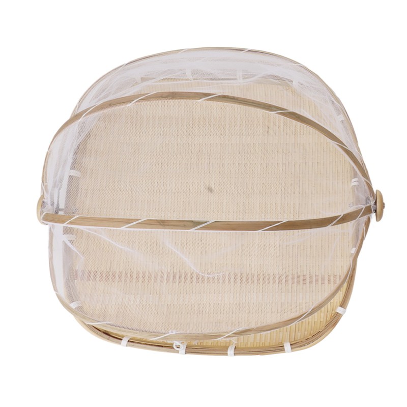 2Pcs Food Serving Tent Basket Fly Skeeter Insect Resistant Bamboo
