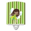 Caroline's Treasures BB6912CNL Fairy Green Stripes Ceramic Night Light Compact,