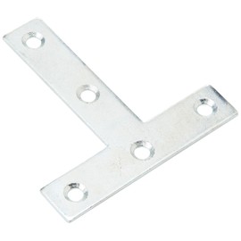Merriway® BH01194 (10 Pcs) Tee Shaped Repair Plates Brackets Braces Zinc Plated, 75 mm (3 Inch) - Pack of 10 Pieces