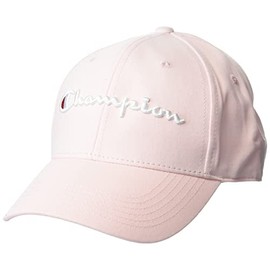 Champion Unisex Mens Classic Twill Cap Script Print Baseball Cap, Primer Pink 3D Script