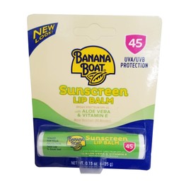 New! Banana Boat Aloe Vera with Vitamin E Sunscreen Lip Balm, SPF 45 0.15 oz (Pack of 4)
