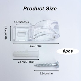 Roller Shade Chain Safety Clips 8 Pack Clear Cord Guide, Loop Tensioner, Blind Bead Chain Retainer P Clips