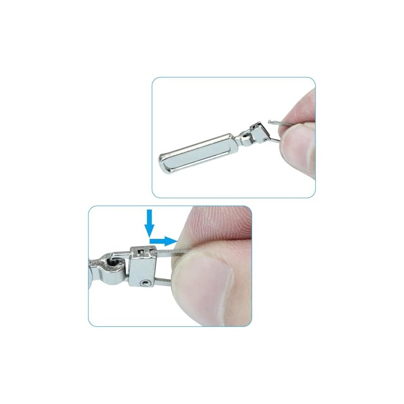 4Pcs Spare Zipper Pulls, Metal Removable Rectangle Zipper puller replacement