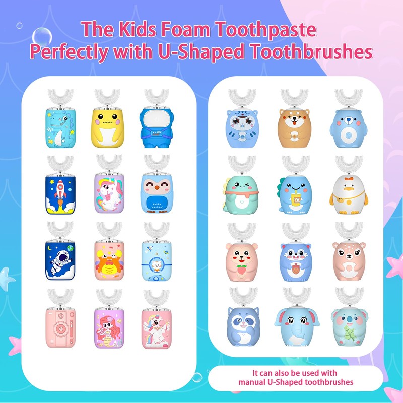 Fluoride Free Foam Kids Toothpaste - Natural Teeth Clean and