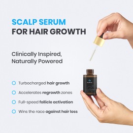 Kopna Hair Growth Serum for Men - Extra Strength Scalp Treatment with Biotin & Botanical Actives - Clinically Tested for Thicker, Fuller Hair - Lightweight, Non-Greasy Formula - 1 Fl Oz Bottle