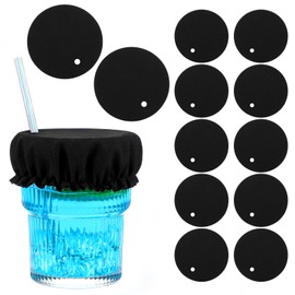 HJZHII 12PCS Drink Cover Scrunchie with Straw Hole, Reusable Elastic Cup Drink Cover for Alcohol Protection Washable Universal Drink Protector Cap for Women Drink Spiking Prevention