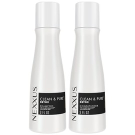 Nexxus Champú y Acondicionador de Viaje, Limpio y Puro - Productos para El Cabello Con Proteína Elastina y Minerales Marinos, Sin Sulfatos, 3 Oz Ea