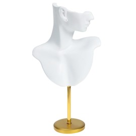 LIFKOME Portrait Jewelry Stand Ring Necklace Holder Jewelry Necklace Resin Necklace Jewelry Display Model Necklace Ring Holder Necklace Chain Stand Metal White Earring Bust Displays Bust