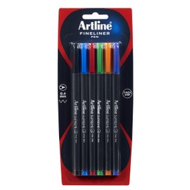Artline, 102135, Supreme Fineliner Pen, 0.4mm, Assorted Colours, 6 Pack
