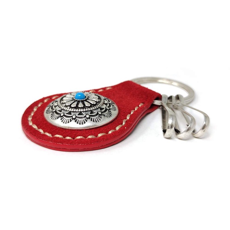H.N.Z Key Chain nskh-003 Suede Concho Turquoise Native American Keychain,