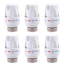 6 Pcs Thermostatic Radiator Valve, M30 x 1.5 Radiator Valve Replacement Head, Thermostatic Radiator Head, Standard Thermostat Head Radiator for Home and Office, for All Manufacturers, White