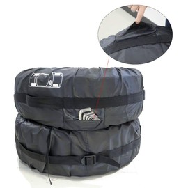 FLR 4 Pcs Tire Cover 80cm/31in Diameter Foldable Spare Waterproof Tire Covers with 4 Pcs Wheel Felts Protection Covers Storage Tote Bags Wheel Cover for Car Off Road Truck