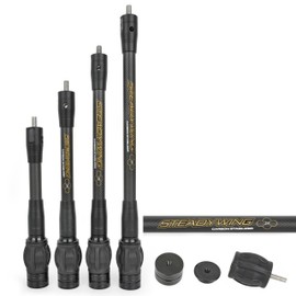 ZSHJGJR Archery Bow Stabilizer 6" 8" 10" 12" for Compound Bow, Carbon Fiber Body Flexible Core, Damping System and Weights Kit (12 Inch)