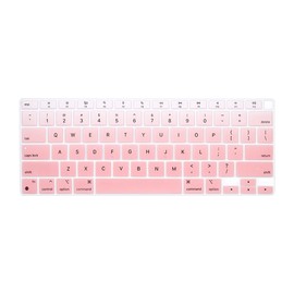 Boaulee Silicone Keyboard Cover for MacBook Latest Air 13.3" 2020 with M1 Processor (Model A2337) Touch ID Keyboard Skin Compatible with MacBook Air 13 A2179 Keyboard Protector (Gradient Pink)