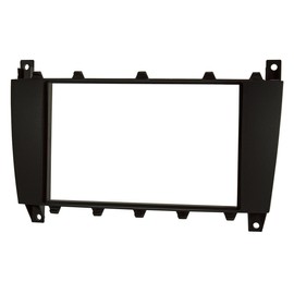 tomzz Audio 2434-003 Double DIN Radio Fascia Set Compatible with Mercedes C-Class W203 S203 CLK Facelift CLC G-Class Black with Quadlock Adapter ISO DIN Antenna Adapter