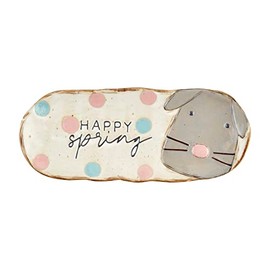 Mud Pie - Plato de Pascua para todo, 4 x 9 pulgadas, Happy