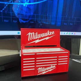 Milwaukee Workbench Toolbox Pen Holder - Mini Tool Chest Organizer for Desk, Durable 3D-Printed Material, Ideal for Mechanics, Woodworkers, and DIYers