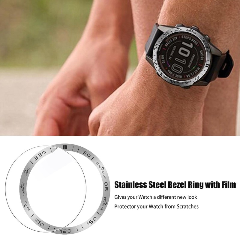 Lamshaw for Garmin Fenix 8 Bezel Ring, Reinforced Metal Frame