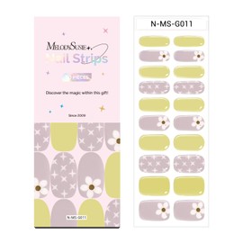 MelodySusie Semi Cured Gel Nail Strips (Cute Yellow)- Works with Nail lamp, Salon-Quality, Long Lasting, Easy to Apply & Remove - Includes 20pcs