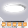 CHARYJOD LED Flush Mount Ceiling Light Fixture 12Inch, 24W Flat