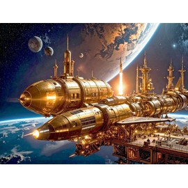 CALVENDO Puzzle Docking Maneuver of Flashcube III and Brassliner II to a Space Station | 1000 Pieces Size 25" x 19"