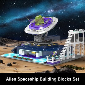 Mould King Spaceship Model Kit, Electric Flying Object Building Block Set with Motor, Collectible Home Decoration Building Set, Creative Play Space Toy Gift for Teens Adults(2053 PCS)