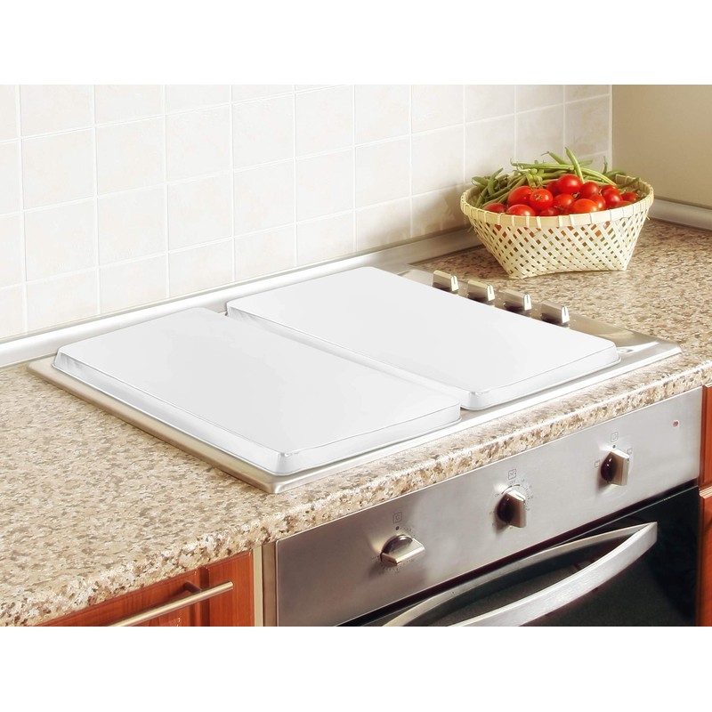 Reston Lloyd Rectangular Stove Burner Covers, Set of 2, White