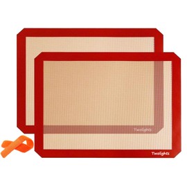 Twolights Backmatte aus Silikon, Anti-Haft, Backpapier, ohne BPA, 40 x 30 cm, Silikon, 2 Tapis(40*30cm)+Bande velcro