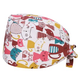 Ibluelover Head Scarf, Cotton Cap, Beauty / Dust Cap, Adjustable Cap, Women's / Men's Working Hat, Chef's Hat, Experimental Lace Up Cap, Work Cap, Fashion / Leisure Hat, Short Hair, Long Hair, Chef’s Cap - cat, size: 58-62