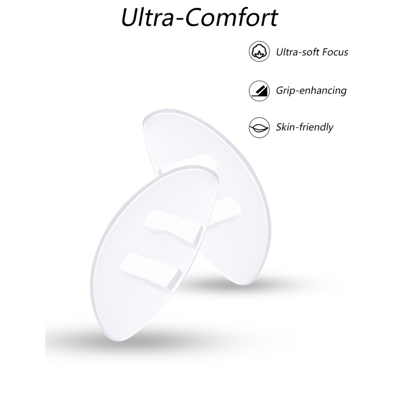 DROGO 3 Pairs Silicone Eyeglass Nose Pads, 15mm Clear 'D