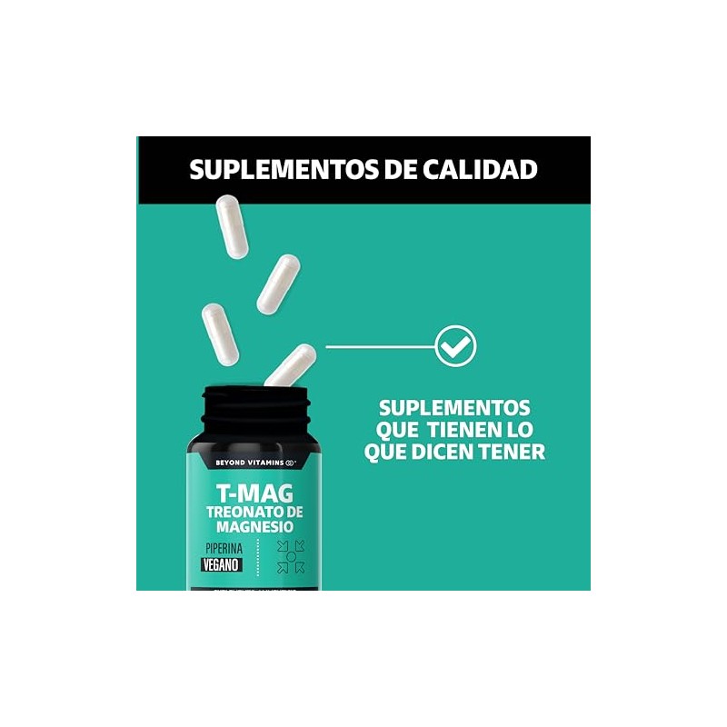 T-MAG L-Treonato Magnesio Magnesio y Acerola Alta absorcin con Piperina