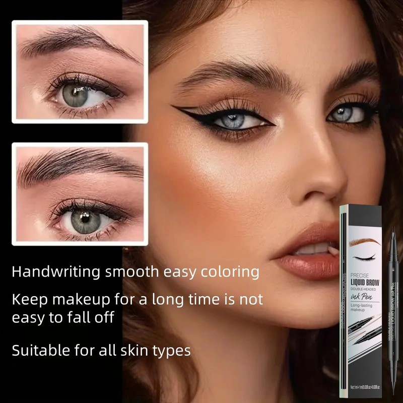 Eyebrow Pencil,2 Fork Tip &Precise Brush-Tip,Waterproof Eye Brow Pencil,Eyebrow Pencil