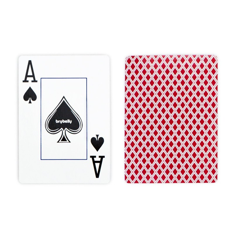 Brybelly Single Red Deck, Wide Size, Jumbo-Index, Plastic-Coated Playing Cards