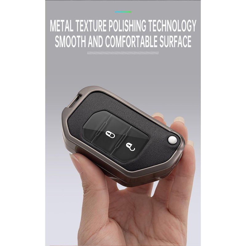 ontto Flip Folding Key Fob Cover Compatible with Jeep Wrangler