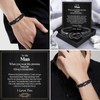 VU100 Gifts for Men Leather Men Bracelet Stainless Steel Bracelet
