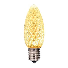 Vickerman C9 LED Warm White Faceted Replacement Bulb - Package of 25 - E17 Nickel Base - 120 Volt .45 Watts - Dimmable - Christmas Bulb