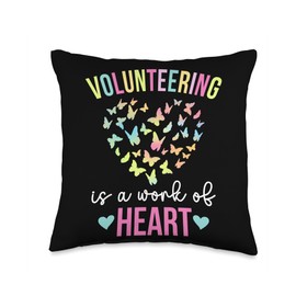 Volunteering For Best Volunteer Work of Heart Volunteer Voluntary Worker Throw Pillow, 16x16, Multicolor